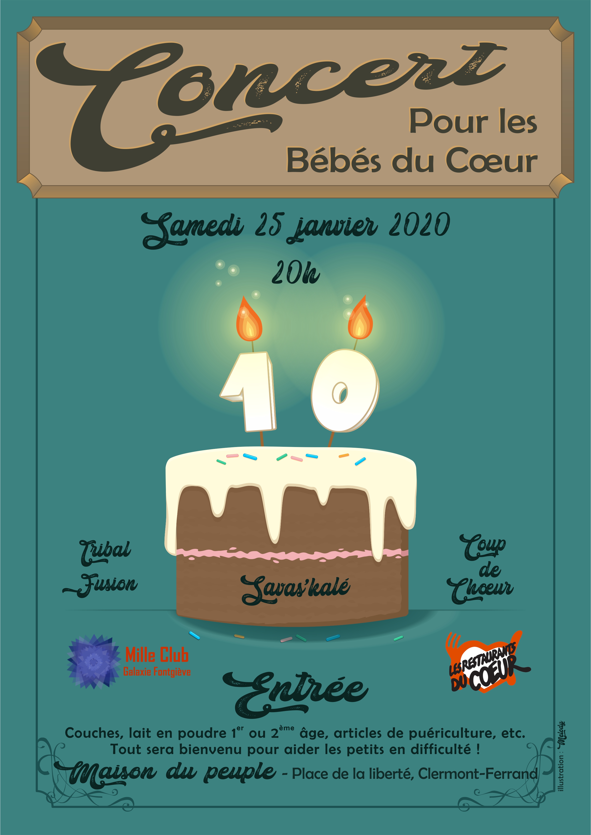 Affiche du concert des bébés du coeur 2020