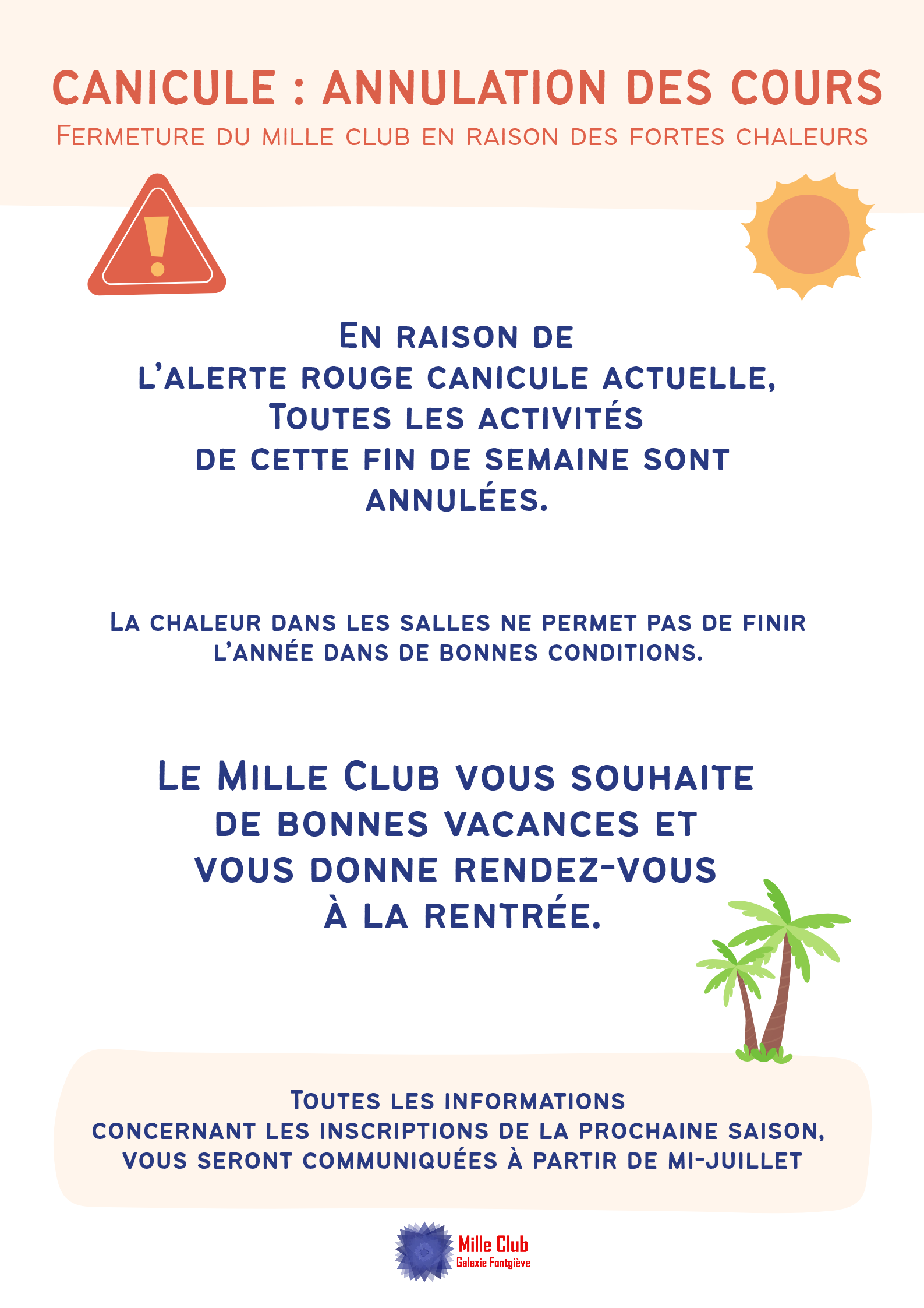fermeture pendant la canicule