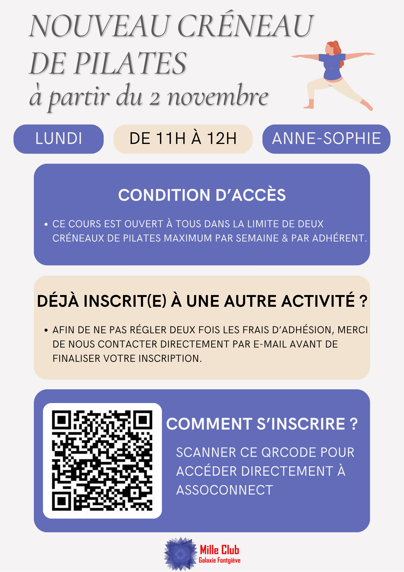 Nouveau cr�enau de Pilates le lundi